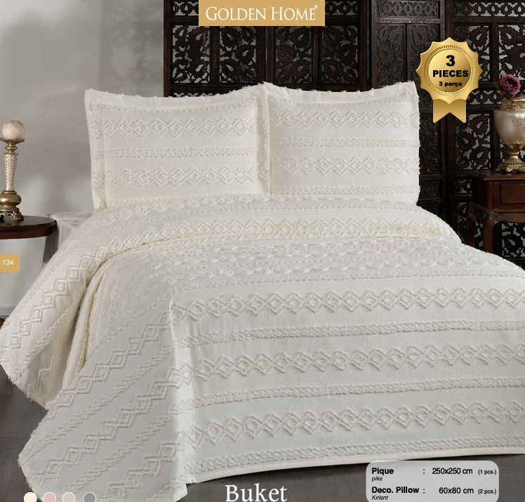 GOLDEN HOME BUKET TEK KISILIK PIKE TAKIMI KREM