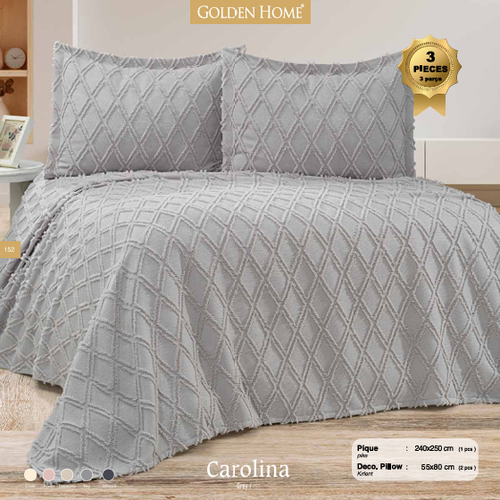 GOLDEN HOME CAROLINA TEK KISILIK PIKE TAKIMI GRI