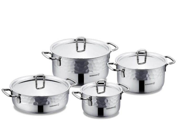 KORKMAZ A1963-1 ERNA 8 PARCA TENCERE SETI INOX