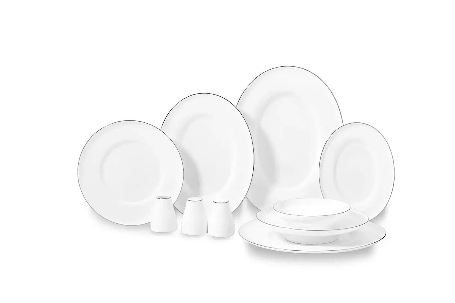 KORKMAZ A8171 BELLA COLL 60 PARCA YEMEK TAKIMI PLATIN