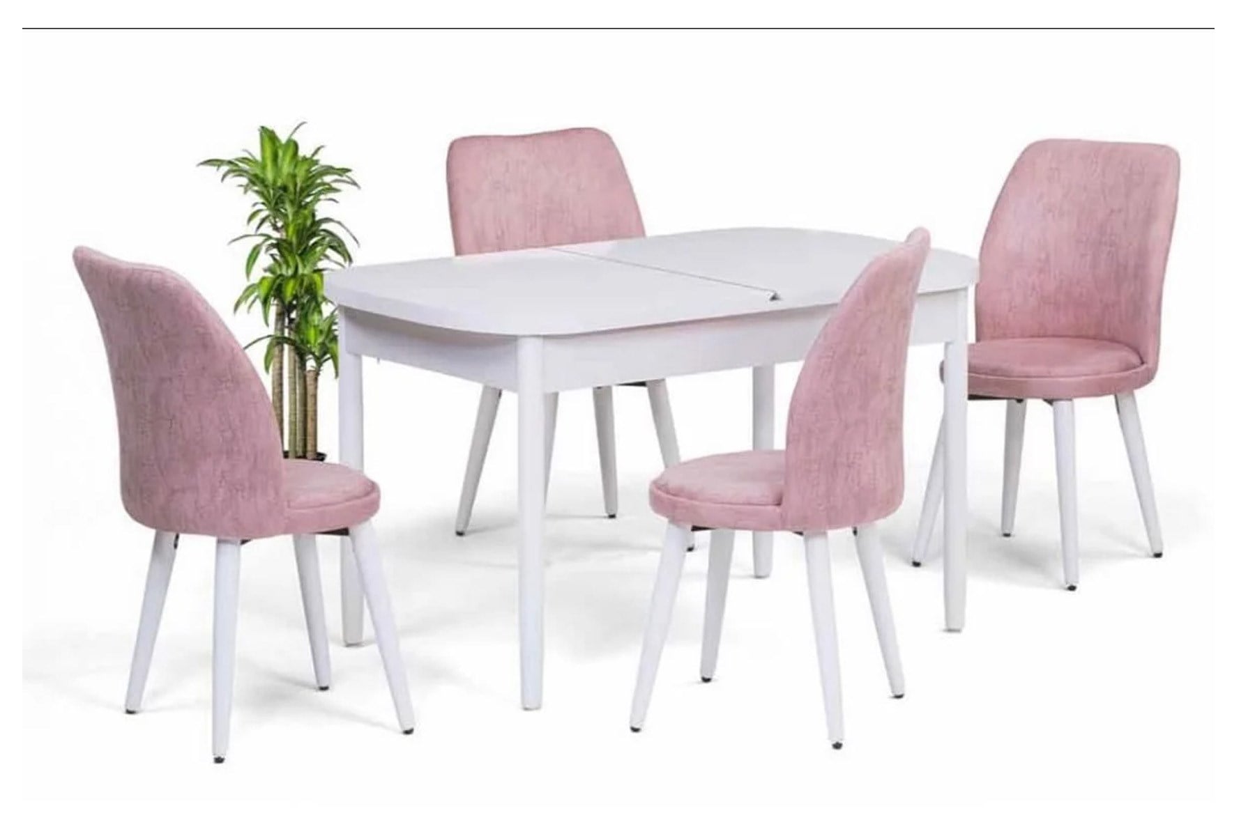 NAR MOBILYA 80X130 OVAL KELEBEK DUZ BEYAZ MASA