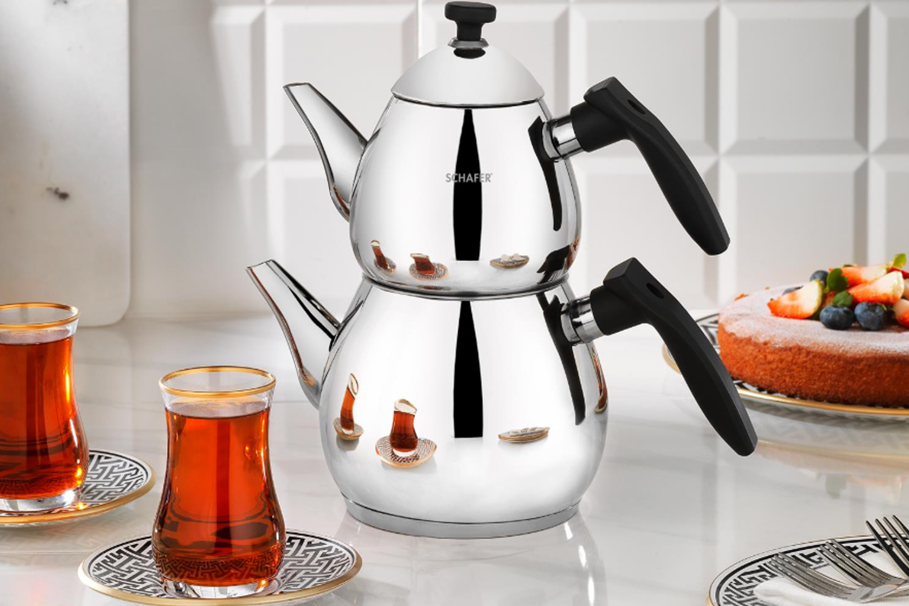 SCHAFER KAH01 686 TEA CHEF KUCUK BOY CAYDANLIK TAKIMI 4 PARCA