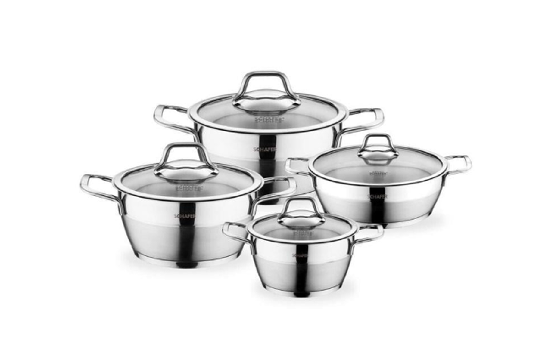 SCHAFER SHF2410 435 VALS 8 PARCA CELIK TENCERE SETI INOX