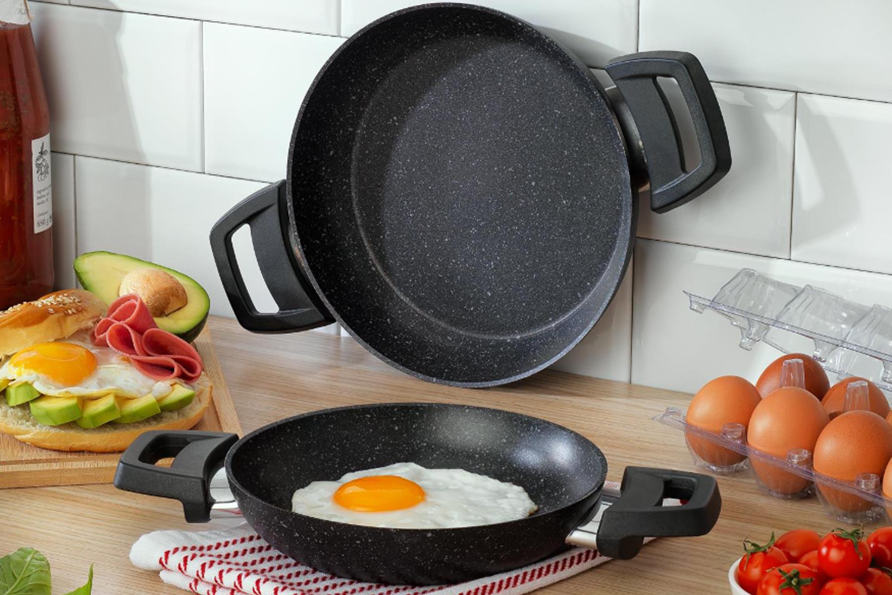 SCHAFER SIY01 493 BLACK STONE 2 LI SAHAN SETI 18+22CM SIYAH