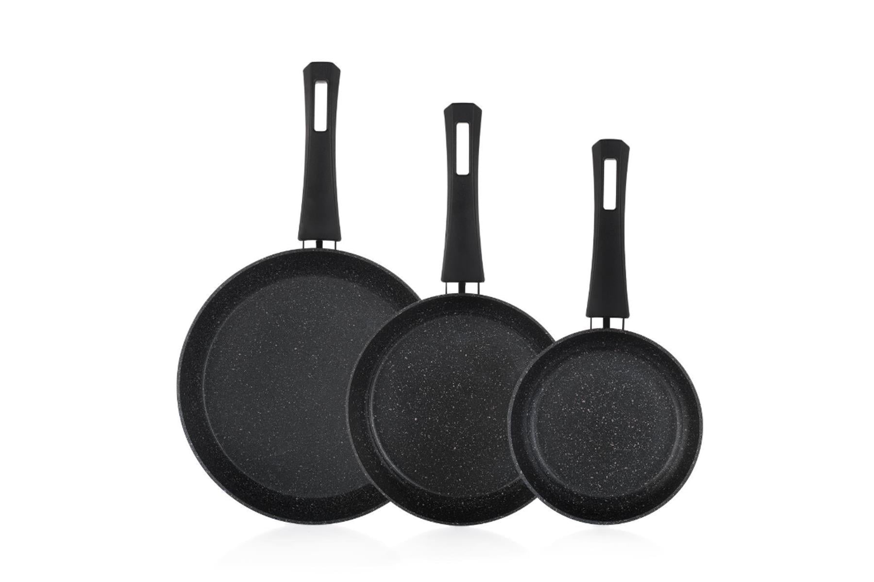 SCHAFER SIY01 571 BLACK STONE 3 LU TAVA SETI 18+22+26 CM SIYAH