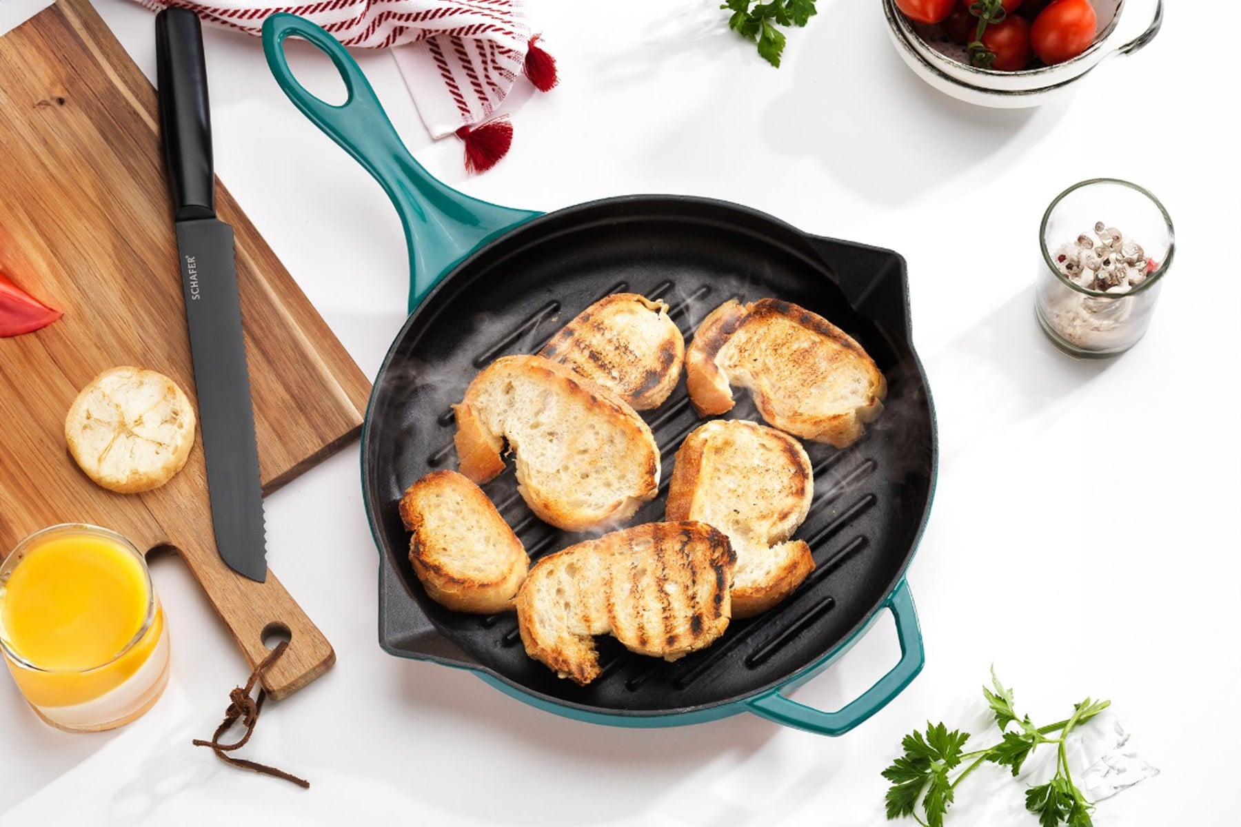 SCHAFER TUR03 392 GUSS CHEF DOKUM YUVARLAK GRILL TAVA 28CM