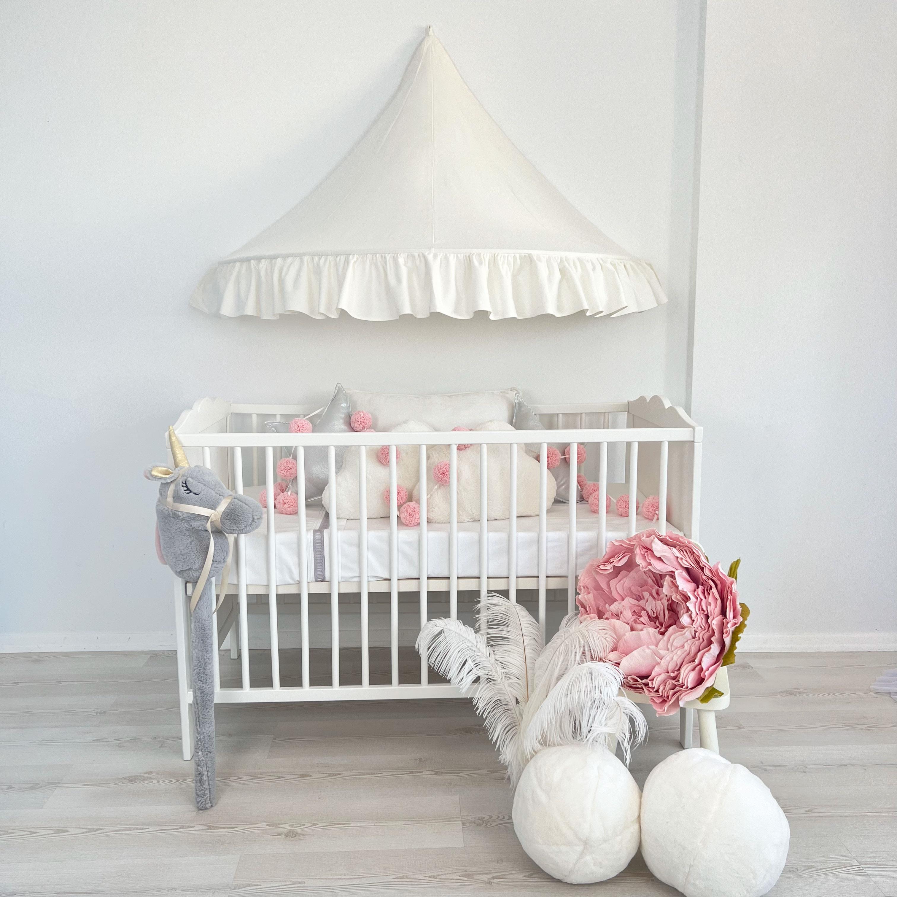Circle crib with canopy discount