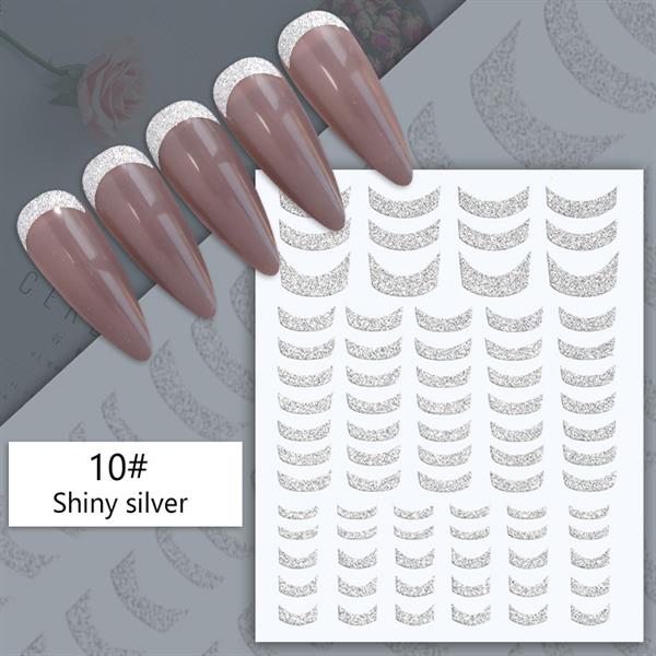 3D Reflektif efekt nail art sticker model - 15 (55881- 15)