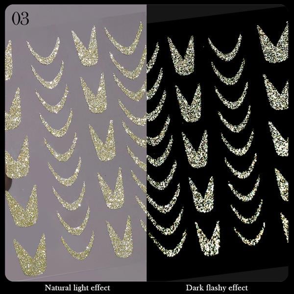 3D Reflektif efekt nail art sticker model - 3 (55881-3)