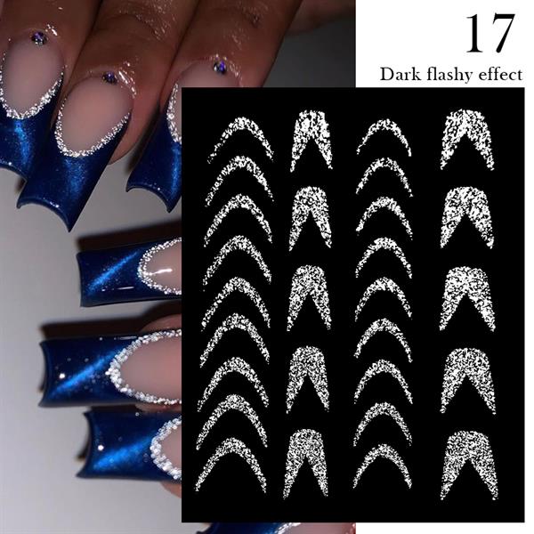 3D Reflektif efekt nail art sticker model - 17 (55881- 17)