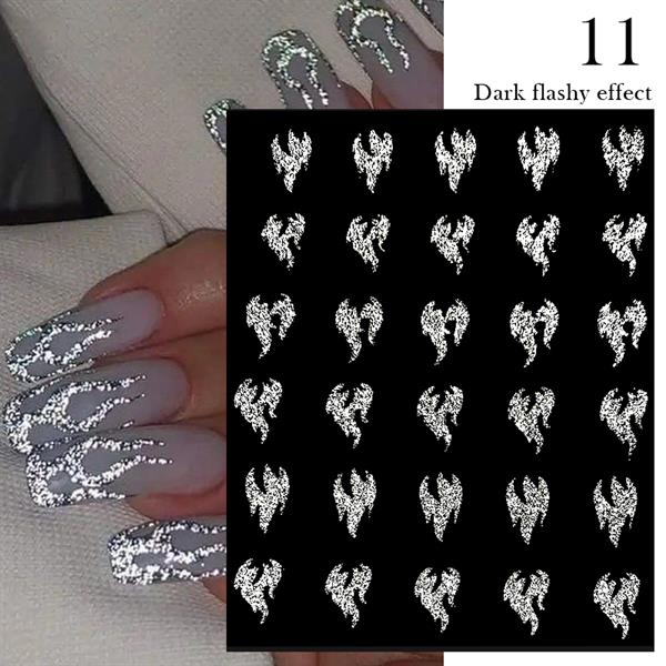3D Reflektif efekt nail art sticker model - 11 (55881- 11)
