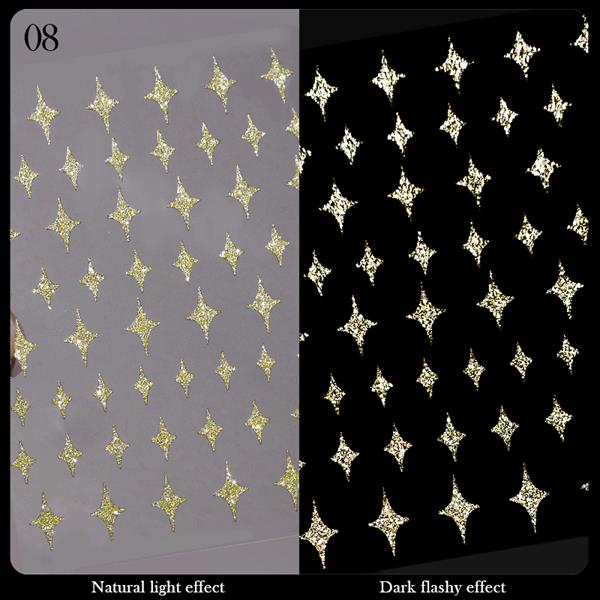 3D Reflektif efekt nail art sticker model - 8 (55881-8)
