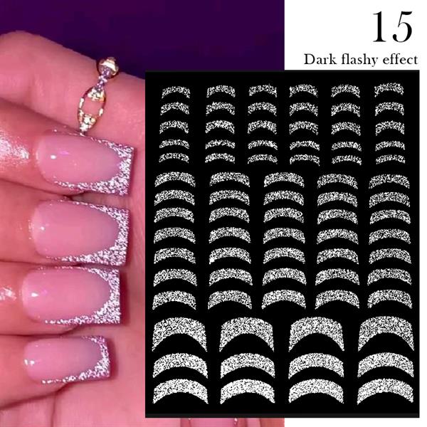 3D Reflektif efekt nail art sticker model - 15 (55881- 15)