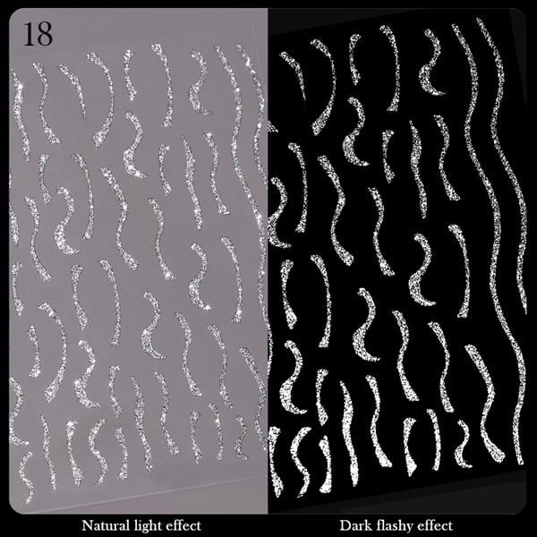 3D Reflektif efekt nail art sticker model - 18 (55881- 18)