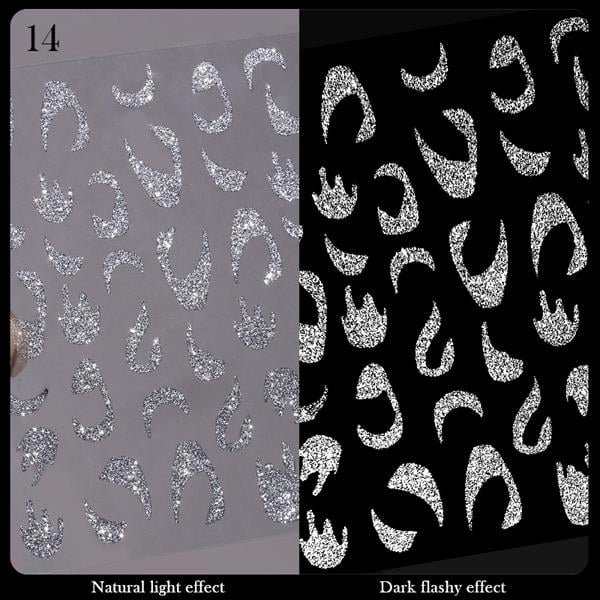 3D Reflektif efekt nail art sticker model - 14 (55881- 14)