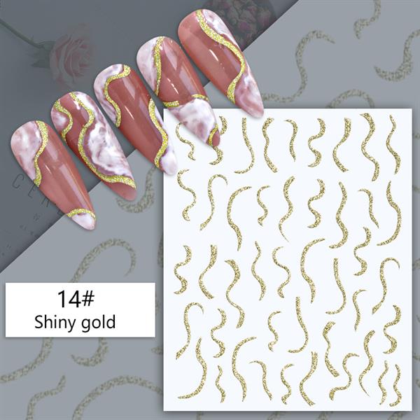 3D Reflektif efekt nail art sticker model - 4 (55881-4)