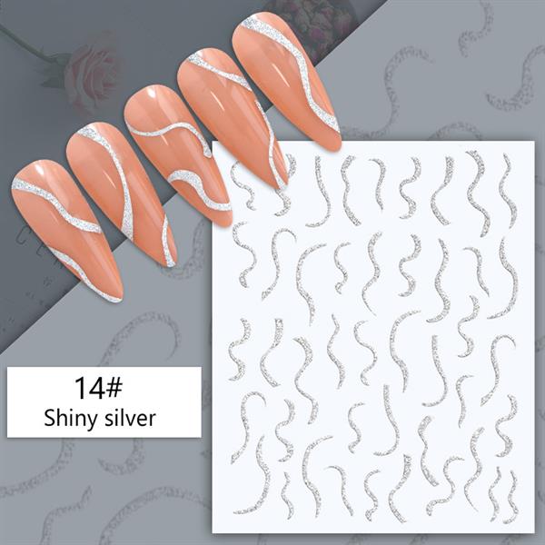 3D Reflektif efekt nail art sticker model - 19 (55881-19)
