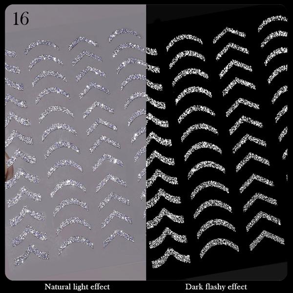 3D Reflektif efekt nail art sticker model - 16 (55881- 16)