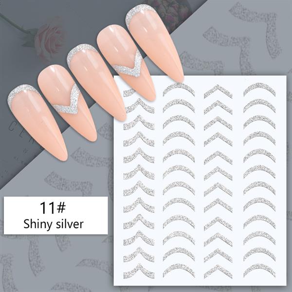 3D Reflektif efekt nail art sticker model - 16 (55881- 16)