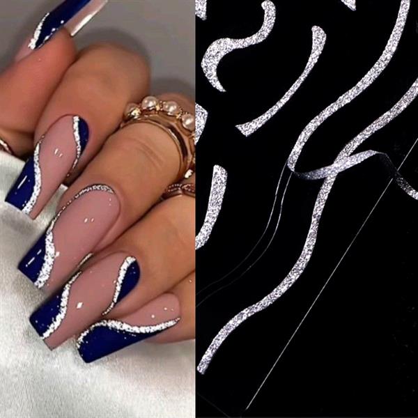 3D Reflektif efekt nail art sticker model -2 (55881-2)