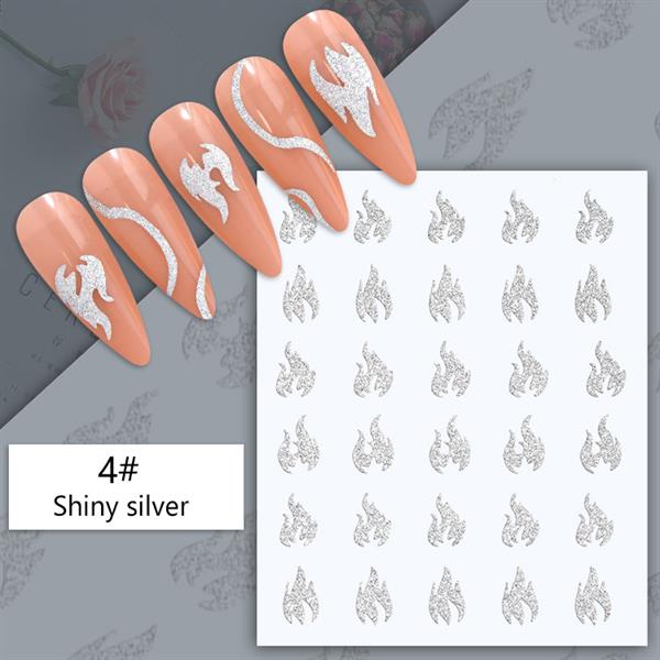 3D Reflektif efekt nail art sticker model - 11 (55881- 11)
