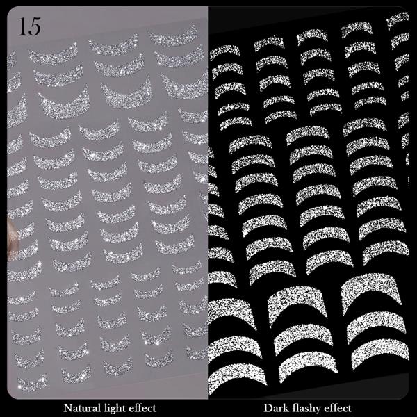 3D Reflektif efekt nail art sticker model - 15 (55881- 15)