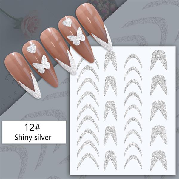 3D Reflektif efekt nail art sticker model - 17 (55881- 17)