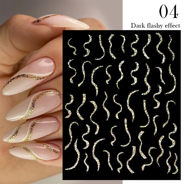 3D Reflektif efekt nail art sticker model - 4 (55881-4)