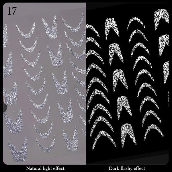 3D Reflektif efekt nail art sticker model - 17 (55881- 17)