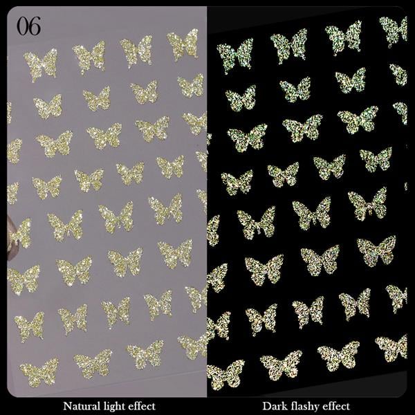 3D Reflektif efekt nail art sticker model - 6 (55881-6)