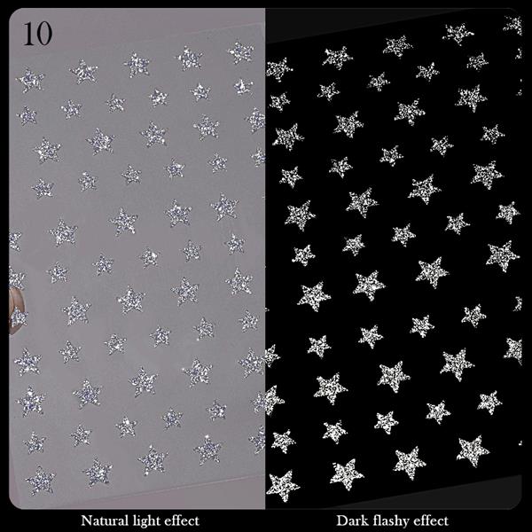3D Reflektif efekt nail art sticker model - 10 (55881- 10)