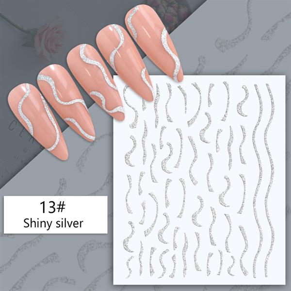 3D Reflektif efekt nail art sticker model - 18 (55881- 18)