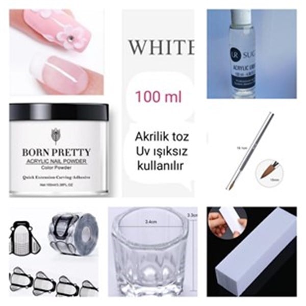 Akrilik Polimer Protez Tırnak Set XL boy