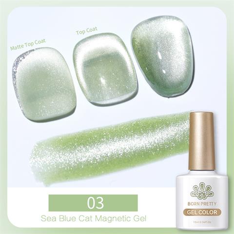Born Pretty 10 ml Sea Blue Kedi gözü oje SB-03 (56466)