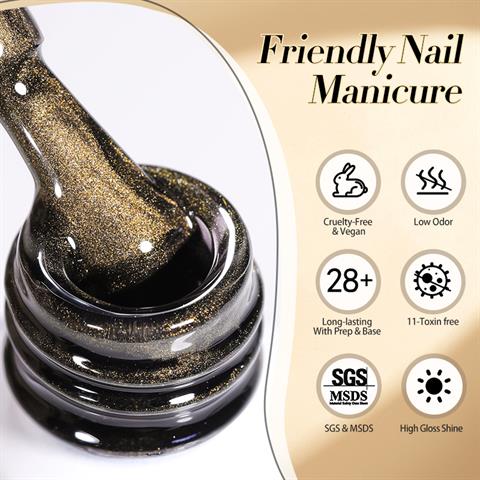 BORN PRETTY 10ml Black Water Light Kedi Gözü Kalıcı Oje BGC02 (60419)