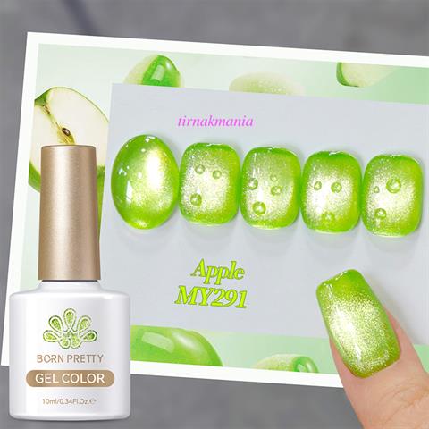 BORN PRETTY 10ml Fruit Colored Kedi Gözü Kalıcı oje MY291 Apple (61358-1)