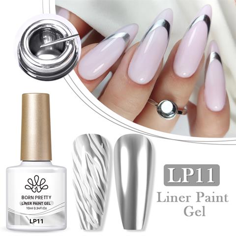 BORN PRETTY 10ml Nail Art Painting Çizim Jeli LP11 Metalik Silver (57196)