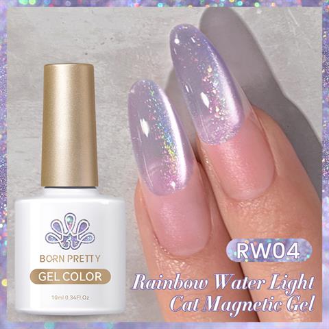 BORN PRETTY 10ml Rainbow Water Light Kedi Gözü Kalıcı Oje RW04 (59708)