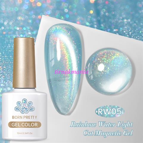 BORN PRETTY 10ml Rainbow Water Light Kedi Gözü Kalıcı Oje RW05 (59708)