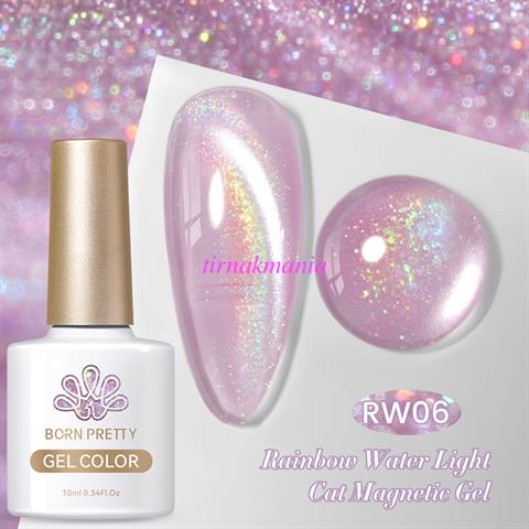 BORN PRETTY 10ml Rainbow Water Light Kedi Gözü Kalıcı Oje RW06 MY89 (59708)
