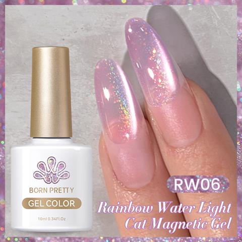 BORN PRETTY 10ml Rainbow Water Light Kedi Gözü Kalıcı Oje RW06 MY89 (59708)