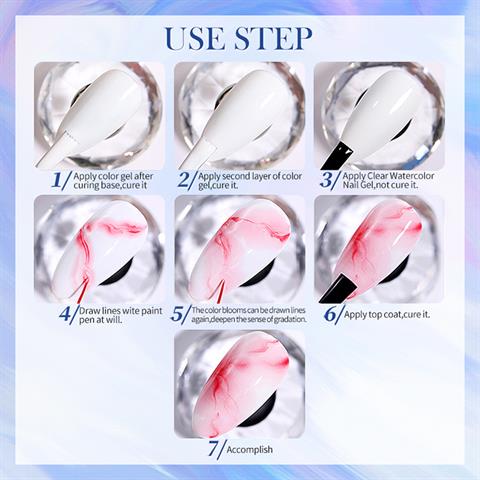 Born Pretty 15 ml Şeffaf renk Watercolor (Suluboya) Efekt Tırnak jeli (58709)