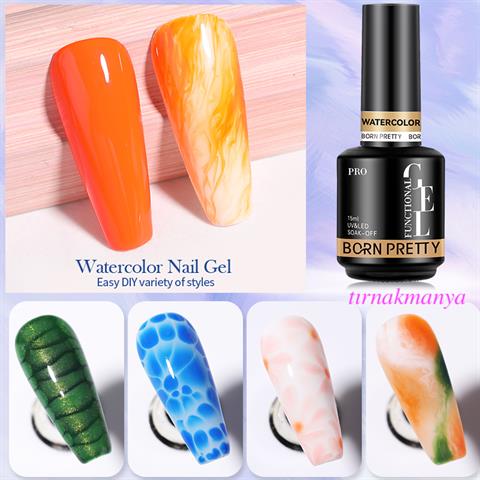 Born Pretty 15 ml Şeffaf renk Watercolor (Suluboya) Efekt Tırnak jeli (58709)