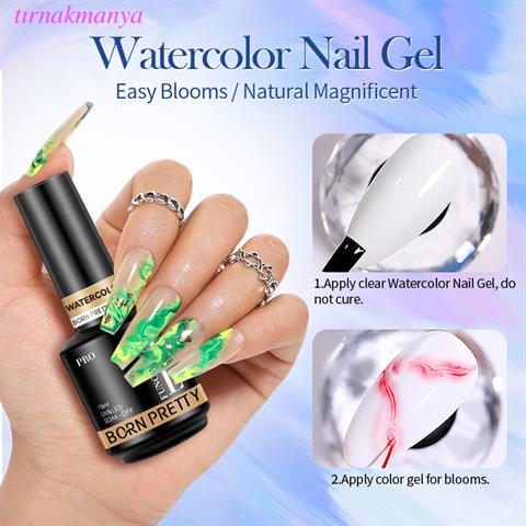 Born Pretty 15 ml Şeffaf renk Watercolor (Suluboya) Efekt Tırnak jeli (58709)