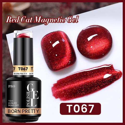 BORN PRETTY 15ml Hema Free Red Cat Magnetic Kalıcı oje T67 (60219)