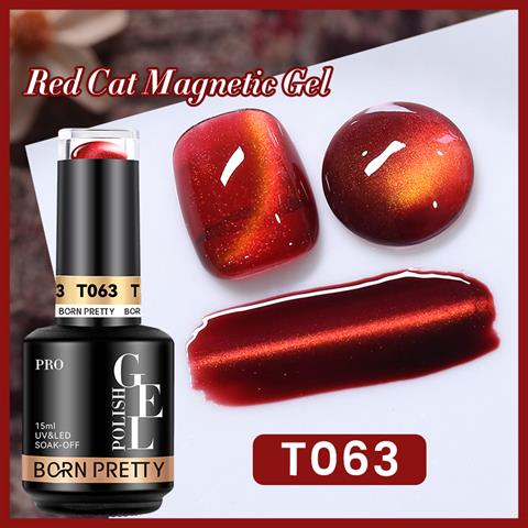 BORN PRETTY 15ml Hema Free Red Cat Magnetic Kalıcı oje T63 (60219)