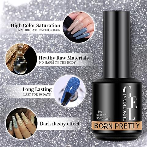 BORN PRETTY 15ml Hema Free Reflective Top Coat (61795-11)