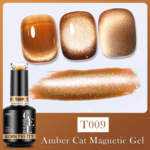 BORN PRETTY 15ml Hema Free Super Shinny Amber Kedi Gözü kalıcı oje T009 (58742)