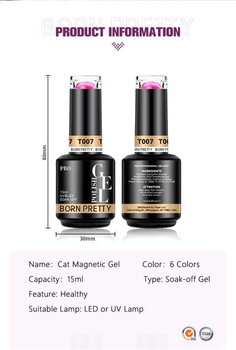 BORN PRETTY 15ml Hema Free Super Shinny Amber Kedi Gözü kalıcı oje T007 (58742)