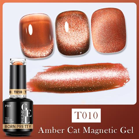 BORN PRETTY 15ml Hema Free Super Shinny Amber Kedi Gözü kalıcı oje T010 (58742)